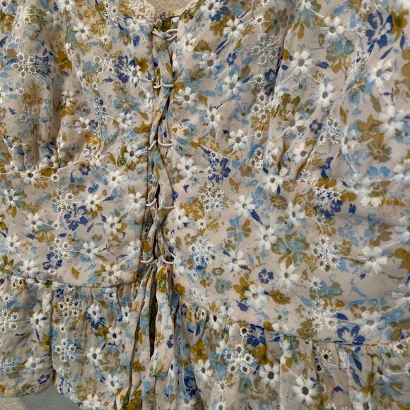 Cottagecore‎ Floral Lace-Up Corset Camisole Top XS Coquette Boho - Picture 5 of 6